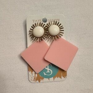 Taylor Shaye Pink Sunburst Drop Earrings - acrylic